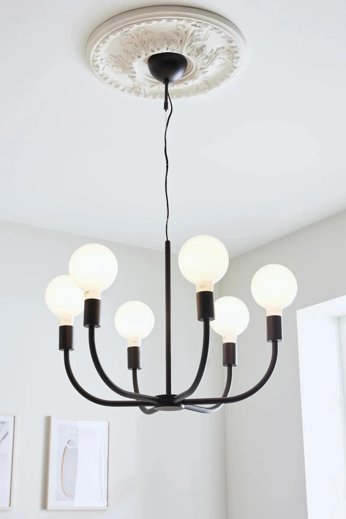 Amistoso Taklampa Svart 6 Lampor