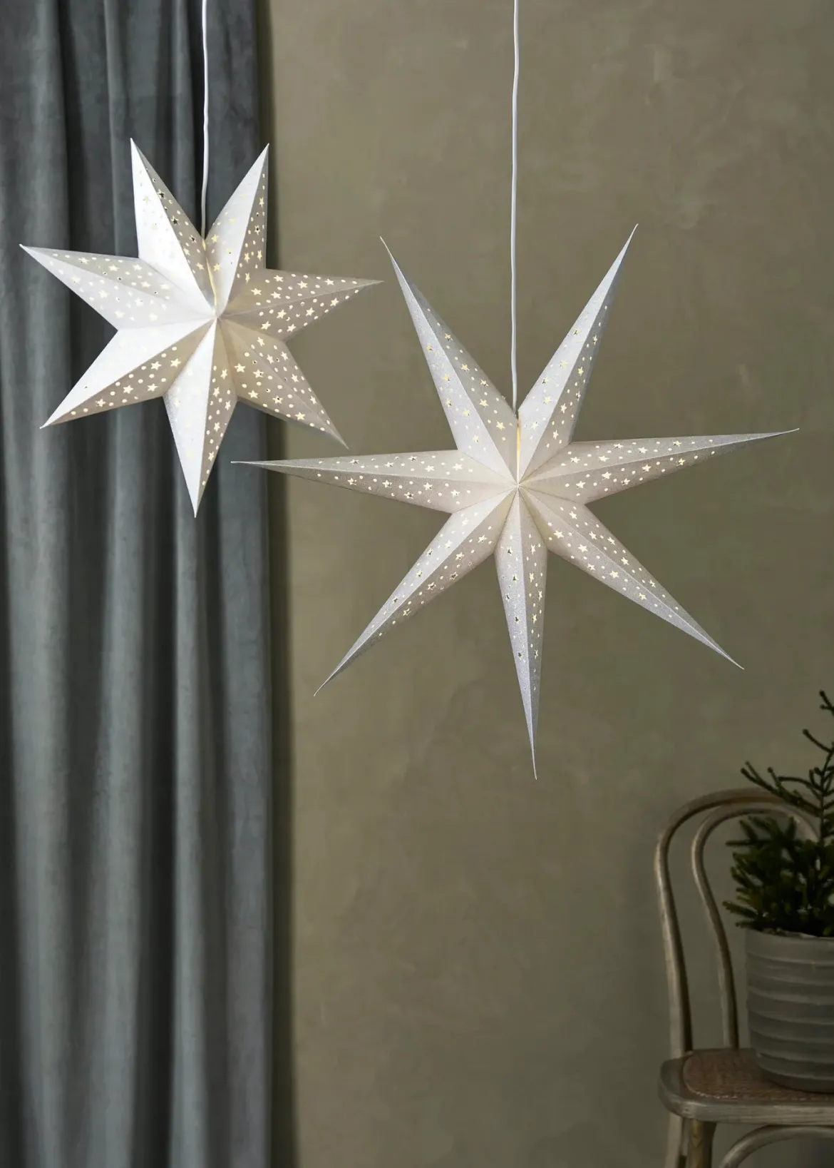 Blank Julstjärna Silver 45 cm