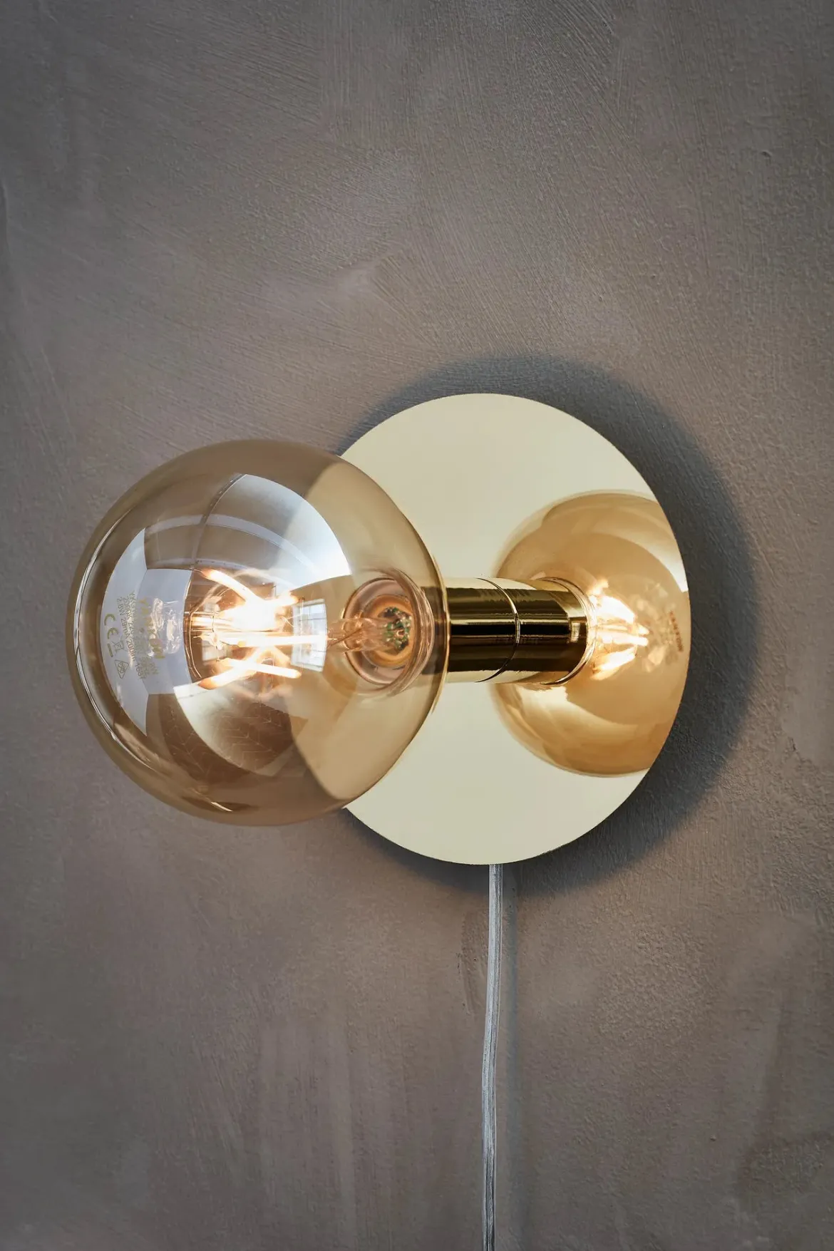 Disc Vägglampa/Taklampa Mässing