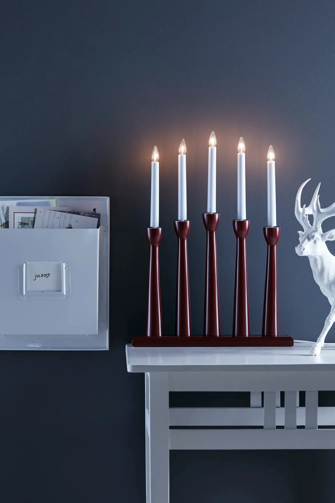 Måseskär Adventsljusstake Röd