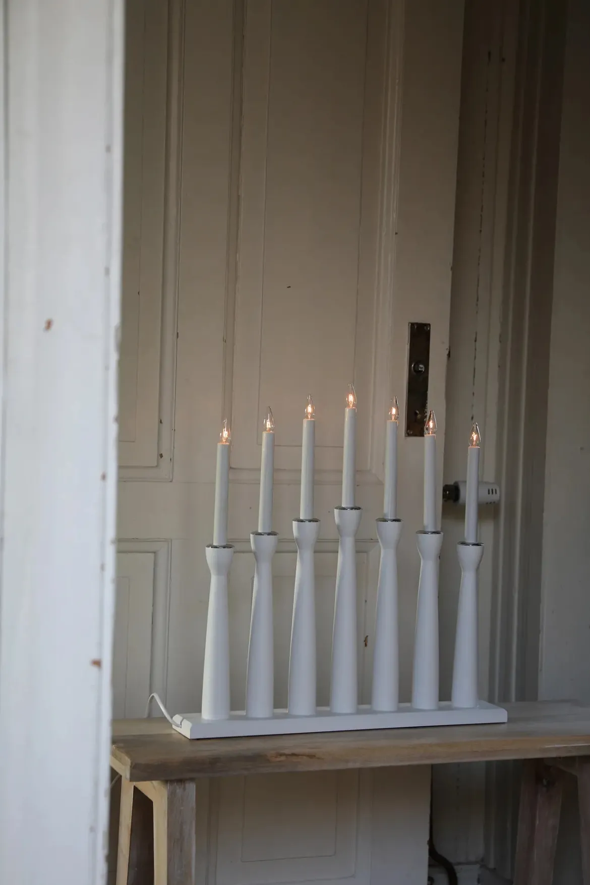 Måseskär Träljusstake Vit 7 Ljus